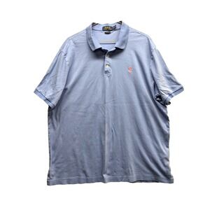Polo Ralph‎ Lauren Men XL Blue/Pink Pony Classic Fit Short Sleeve Soft Knit Polo